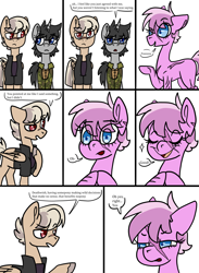 Size: 5500x7500 | Tagged: safe, artist:katyusha, oc, oc only, oc:deathwish, oc:dossier, oc:terminal velocity, earth pony, pegasus, pony, unicorn, comic, commission, commission example, horn