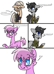 Size: 5500x7500 | Tagged: safe, artist:katyusha, oc, oc only, oc:deathwish, oc:dossier, oc:terminal velocity, earth pony, pegasus, pony, unicorn, comic, commission, commission example, horn