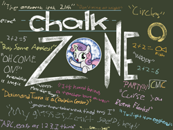 Size: 1455x1100 | Tagged: safe, artist:starwarriorjian, sweetie belle, pony, unicorn, g4, chalk, chalkzone, female, filly, foal, horn