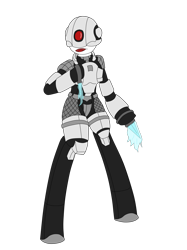 Size: 2449x3266 | Tagged: safe, artist:timejumper, oc, oc only, oc:eyriss metalsmith, elf, elf pony, original species, semi-anthro, armor, assassin, bodysuit, brainwashed, clothes, combine, dagger, half-life, helmet, knife, socks, solo, thigh highs, weapon