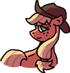 Size: 467x487 | Tagged: safe, artist:rosa ushiromiya, applejack, earth pony, pony, g4, applejack's hat, cowboy hat, female, hat, looking at you, mare, simple background, solo, transparent background