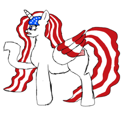 Size: 768x768 | Tagged: safe, artist:tigacc, oc, pony, nation ponies, ponified, solo, united states