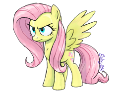 Size: 800x600 | Tagged: safe, artist:solixy406, fluttershy, pegasus, pony, g4, fluttershy is not amused, simple background, solo, unamused, white background