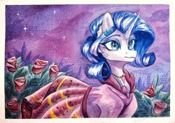 Size: 4024x2837 | Tagged: safe, artist:jsunlight, rarity, pony, unicorn, horn, solo, traditional art, watercolor painting