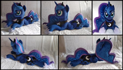 Size: 2888x1648 | Tagged: safe, artist:littlefairyswonders, princess luna, pony, irl, lying down, photo, plushie, prone, solo