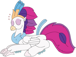 Size: 2768x2088 | Tagged: safe, artist:supahdonarudo, queen novo, classical hippogriff, hippogriff, g4, eyes closed, lying down, onomatopoeia, prone, simple background, sleeping, sound effects, transparent background, zzz