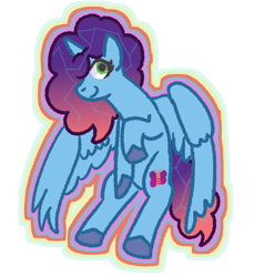 Size: 822x898 | Tagged: safe, artist:zoeyhorse, misty brightdawn, alicorn, pony, g5, alicornified, female, mare, mistycorn, outline, partially open wings, race swap, simple background, smiling, solo, transparent background, wings