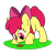 Size: 800x800 | Tagged: safe, artist:unitxxvii, apple bloom, earth pony, pony, g4, apple bloom's bow, blank flank, bow, female, filly, foal, hair bow, looking at something, outdoors, simple background, solo, sprout, transparent background