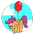 Size: 800x800 | Tagged: safe, artist:unitxxvii, scootaloo, pegasus, pony, g4, balloon, cloud, female, filly, floating, floppy ears, foal, frown, furrowed brow, partially transparent background, scootaloo is not amused, solo, unamused