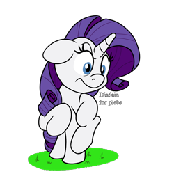 Size: 800x800 | Tagged: safe, artist:unitxxvii, rarity, pony, unicorn, g4, female, floppy ears, frown, horn, mare, missing cutie mark, simple background, solo, standing on two hooves, transparent background