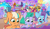 Size: 1858x1080 | Tagged: safe, screencap, delightful trifle, glory (g5), hitch trailblazer, izzy moonbow, misty brightdawn, nightracer, peach fizz, pipp petals, seashell (g5), sunny starscout, zipp storm, earth pony, pegasus, pony, unicorn, g5, my little pony: tell your tale, the tinytrot, spoiler:g5, spoiler:my little pony: tell your tale, spoiler:tyts02e17, bow, cute, female, filly, foal, grin, looking down, mane five, mane six (g5), mane stripe sunny, mare, open mouth, outdoors, peachsweet, pippsqueak trio, pippsqueaks, rebirth misty, royal sisters (g5), siblings, sisters, smiling, tail, tail bow