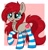 Size: 1160x1220 | Tagged: safe, artist:cinnamontee, oc, oc only, oc:ponepony, earth pony, pony, blushing, cbat, chest fluff, clothes, commission, earth pony oc, female, mare, open mouth, open smile, raised hoof, smiling, socks, solo, striped socks, tail