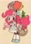 Size: 1448x2048 | Tagged: safe, artist:oofycolorful, part of a set, gummy, pinkie pie, earth pony, pony, semi-anthro, g4, balloon, bow, clothes, dress, female, hair bow, looking at you, shoes, simple background, smiling, socks, solo