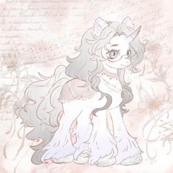 Size: 1280x1280 | Tagged: safe, artist:ashberry_frei, oc, oc only, unicorn, glasses, horn, jewelry, unicorn oc, unshorn fetlocks