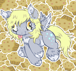 Size: 1388x1298 | Tagged: safe, artist:fairypills, artist:xx_pawdust_xx, derpy hooves, g4, food, muffin