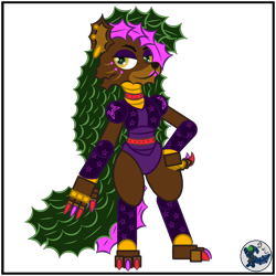 Size: 2000x2000 | Tagged: safe, artist:dice-warwick, oc, oc only, oc:terra timberwolf, diamond dog, robot, timber wolf, fallout equestria, fallout equestria: desperados, 80's fashion, 80s, 80s hair, fanfic art, five nights at freddy's, solo