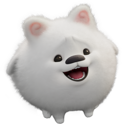 Size: 2377x2429 | Tagged: safe, cloudpuff, dog, flying pomeranian, pomeranian, g5, my little pony: make your mark, official, g5 brand assets, male, simple background, solo, transparent background, winged dog