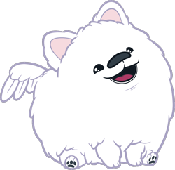 Size: 1214x1175 | Tagged: safe, cloudpuff, dog, flying pomeranian, pomeranian, g5, my little pony: make your mark, official, .ai available, .svg available, g5 brand assets, male, simple background, solo, svg, transparent background, vector, winged dog