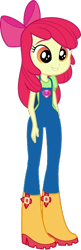 Size: 206x633 | Tagged: safe, apple bloom, human, equestria girls, g4, boots, clothes, overalls, shoes