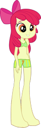 Size: 509x1566 | Tagged: safe, apple bloom, human, equestria girls, g4, 1000 hours in ms paint, apple bloom's bow, bow, bra, clothes, female, hair bow, solo, underwear