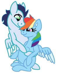 Size: 720x920 | Tagged: safe, rainbow dash, soarin', pegasus, pony, g4, female, male, mare, preggo dash, pregnant, ship:soarindash, shipping, stallion, straight