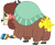 Size: 3670x3000 | Tagged: safe, artist:cloudy glow, yona, yak, g4, butt, female, not urine, paint, paintbrush, simple background, solo, transparent background, vector, yonass