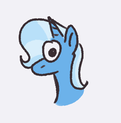 Size: 648x661 | Tagged: safe, artist:zoeyhorse, trixie, pony, unicorn, g4, bust, female, horn, looking at you, mare, profile, simple background, solo, white background