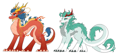 Size: 7313x3274 | Tagged: safe, artist:焰心fireworks, oc, oc only, chinese dragon, dragon, female, male