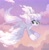 Size: 1990x2048 | Tagged: safe, artist:skysorbett, oc, oc only, oc:silver flash, pegasus, pony, cloud, cloud wings, coat markings, countershading, flying, long tail, outdoors, pegasus oc, sky, smiling, socks (coat markings), solo, spread wings, stars, tail, underhoof, unshorn fetlocks, windswept mane, windswept tail, wings