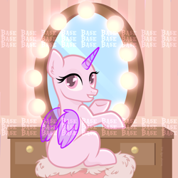 Size: 5000x5000 | Tagged: safe, artist:redjester, alicorn, bat pony, pegasus, unicorn, any race, base, commission, female, horn, mirror, pay to use, pony base, solo, wings, your character here