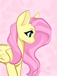 Size: 1534x2048 | Tagged: safe, artist:shooshaa, fluttershy, pegasus, pony, g4, abstract background, female, mare, solo