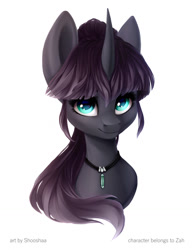 Size: 989x1280 | Tagged: safe, artist:shooshaa, oc, oc only, pony, unicorn, bust, commission, female, horn, jewelry, mare, necklace, portrait, simple background, solo, white background