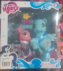 Size: 2592x2935 | Tagged: safe, rarity, pegasus, unicorn, bootleg, female, horn, my happy horse, photo, toy