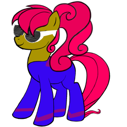 Size: 1024x1024 | Tagged: safe, editor:lyra heartstrings13, oc, oc only, unnamed oc, earth pony, pony, avatar maker: pony, actress, bodysuit, clothes, female, mare, shutter shades, simple background, solo, standing, sunglasses, transparent background