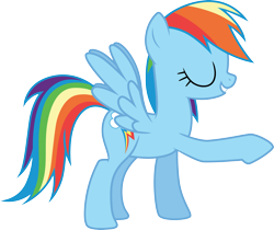 Size: 3575x3000 | Tagged: safe, artist:cloudy glow, rainbow dash, pegasus, pony, g4, griffon the brush off, my little pony: friendship is magic, eyes closed, female, mare, reconciliation, simple background, solo, transparent background, vector