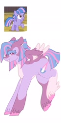 Size: 1026x2048 | Tagged: safe, artist:whimday, wind sprint, pegasus, pony, g4, alternate design, female, fetlock tuft, filly, foal, screencap reference, unshorn fetlocks