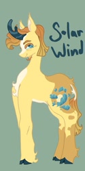 Size: 1026x2048 | Tagged: safe, artist:whimday, kirin, g4, alternate design, cloven hooves, male, solo