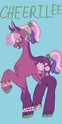 Size: 1026x2048 | Tagged: safe, artist:whimday, cheerilee, earth pony, pony, g4, alternate design, anatomically incorrect, bracelet, female, incorrect leg anatomy, jewelry, mare, solo, unshorn fetlocks