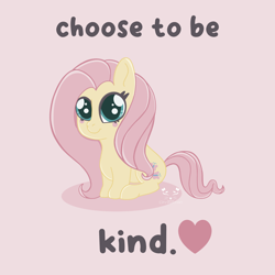 Size: 2480x2480 | Tagged: safe, artist:ohneechan, fluttershy, pegasus, pony, g4, blush sticker, blushing, cute, female, mare, pink background, shyabetes, simple background, sitting, solo