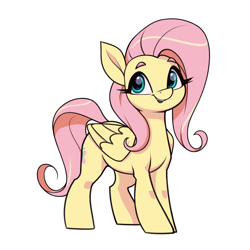 Size: 2300x2300 | Tagged: safe, artist:aquaticvibes, fluttershy, pegasus, pony, g4, female, mare, simple background, solo, white background