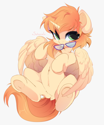 Size: 5000x6000 | Tagged: safe, alternate version, artist:xsatanielx, oc, oc only, alicorn, pony, alicorn oc, belly, glasses, horn, mouth hold, round belly, simple background, solo, white background, wings