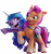 Size: 8303x8780 | Tagged: safe, izzy moonbow, sunny starscout, earth pony, pony, unicorn, g5, my little pony: a new generation, my little pony: make your mark, official, 3d, absurd resolution, bracelet, duo, duo female, eye contact, female, g5 brand assets, horn, jewelry, looking at each other, looking at someone, mane stripe sunny, mare, open mouth, open smile, raised hoof, shipping fuel, simple background, smiling, smiling at each other, stock render, transparent background, unshorn fetlocks