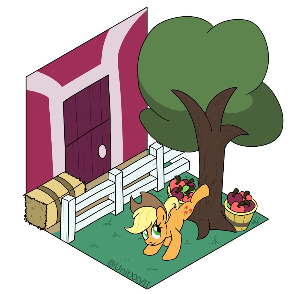 #3496354 - safe, artist:unitxxvii, part of a set, applejack, earth pony ...