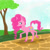 Size: 1920x1920 | Tagged: safe, artist:dandylionpuff, pinkie pie, earth pony, pony, g4, female, hair over one eye, heart, heart eyes, mare, path, solo, walking, wingding eyes