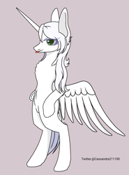 Size: 2000x2700 | Tagged: safe, artist:cassandra211190, oc, oc:κασσάνδρα, alicorn, pony, alicorn oc, belly, belly button, bipedal, horn, slender, thin, wings