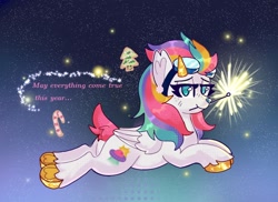 Size: 1708x1244 | Tagged: safe, artist:percypawz, oc, pegasus, pony, ear fluff, glasses, happy new year, holiday, night