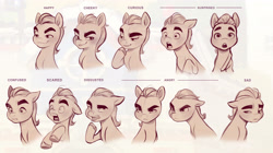 Size: 4309x2419 | Tagged: safe, sprout cloverleaf, earth pony, pony, g5, my little pony: a new generation, official, colt, colt sprout cloverleaf, concept art, expressions, foal, male, solo, younger