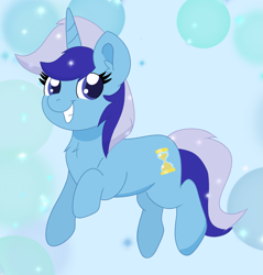 Size: 1935x2024 | Tagged: safe, artist:sparkly-retsuko, minuette, pony, unicorn, g4, female, grin, horn, mare, simple background, smiling, solo