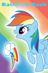 Size: 640x960 | Tagged: safe, artist:noi kincade, rainbow dash, pegasus, pony, g4, character name, female, mare, rainbow, solo, wallpaper