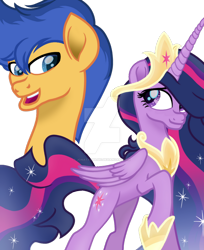 Size: 800x980 | Tagged: safe, artist:jonatanmagic, flash sentry, twilight sparkle, alicorn, pegasus, pony, g4, my little pony: friendship is magic, the last problem, female, male, mare, older, older twilight, ship:flashlight, shipping, stallion, straight, twilight sparkle (alicorn)